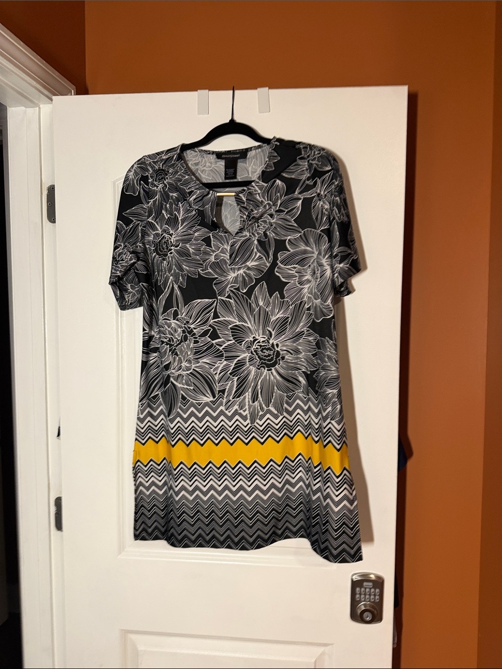 Black & Yellow Floral Chevron Women’s top